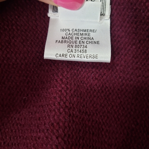 Herve Leger Paris burgundy wine cashmere unique cardigan long front crop back - Picture 8 of 9